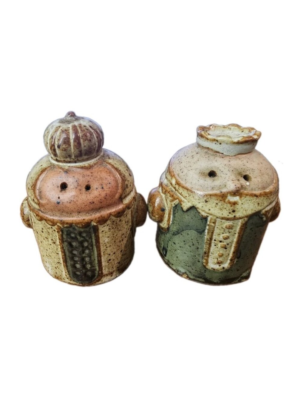 Vintage Knobler King & Queen Salt And Pepper Shakers Stoneware, Made In Japan